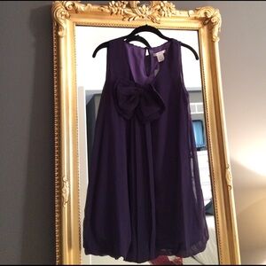 NWT KindLikeLove purple bubble dress with bow, s.